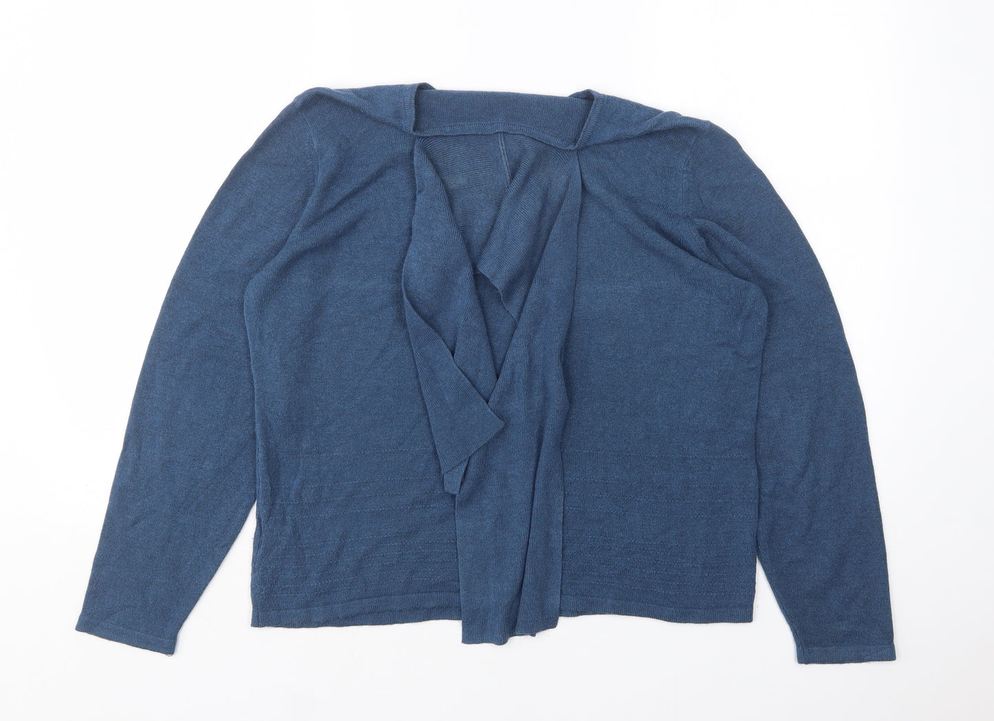 M&S Womens Blue Round Neck  Modal Pullover Jumper Size 14