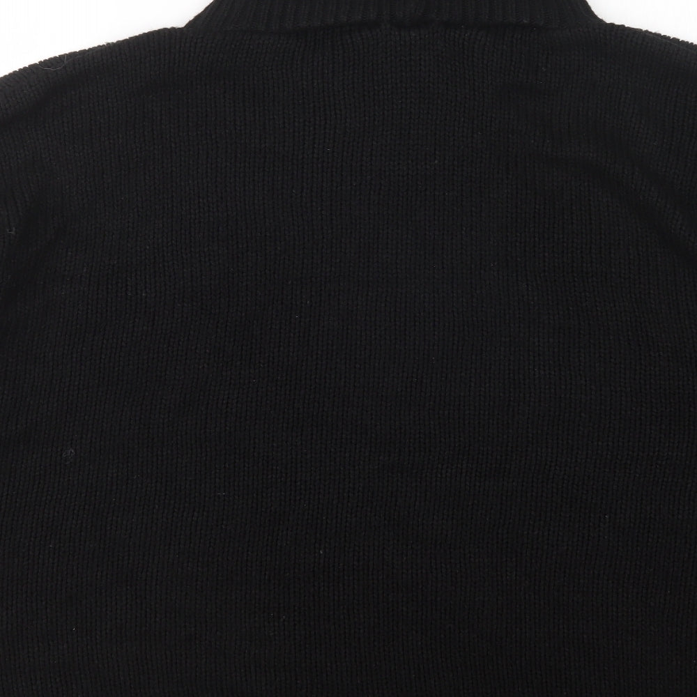 PRETTYLITTLETHING Womens Black Roll Neck  Acrylic Pullover Jumper Size 22