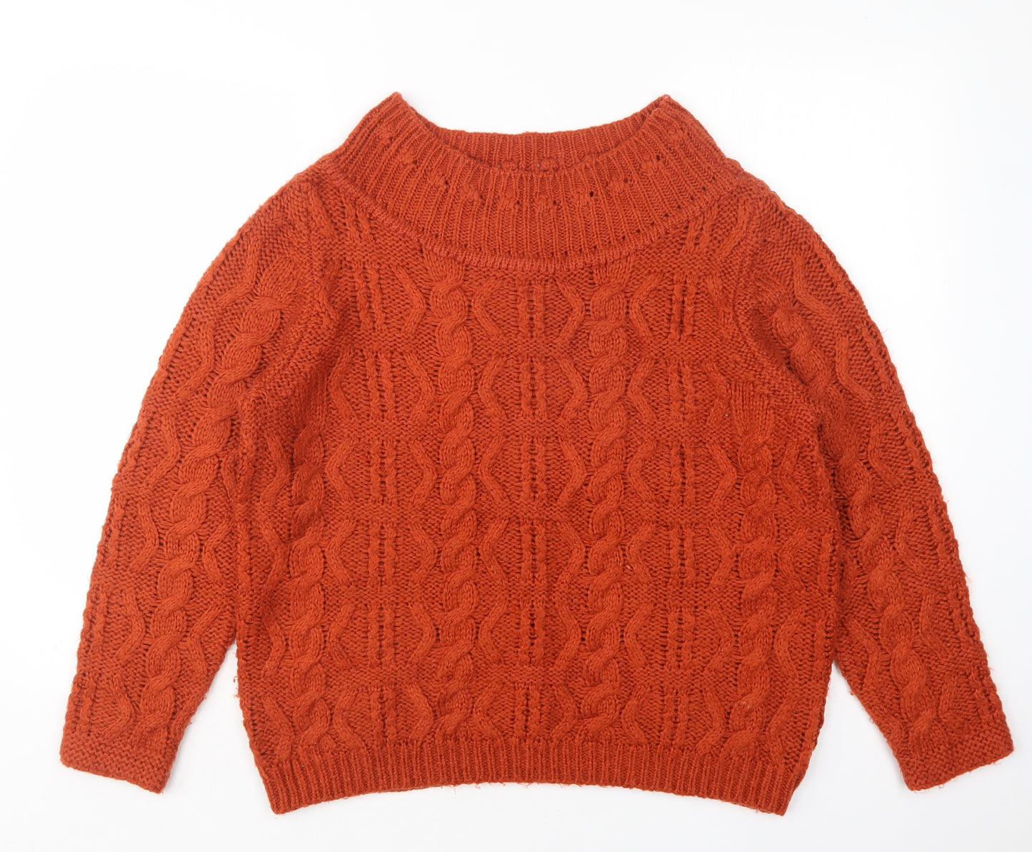 TU Womens Brown Round Neck  Acrylic Pullover Jumper Size 16