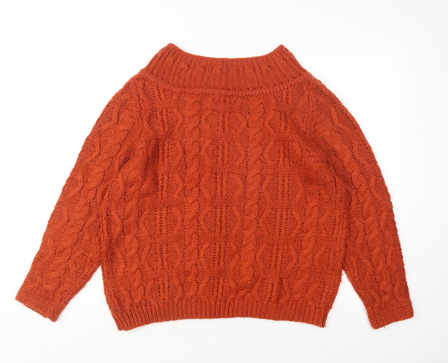 TU Womens Brown Round Neck  Acrylic Pullover Jumper Size 16