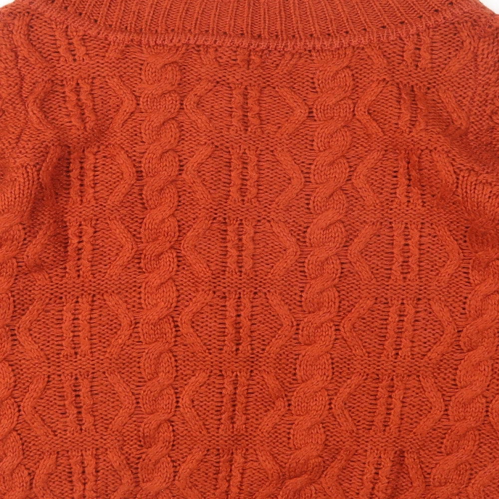 TU Womens Brown Round Neck  Acrylic Pullover Jumper Size 16