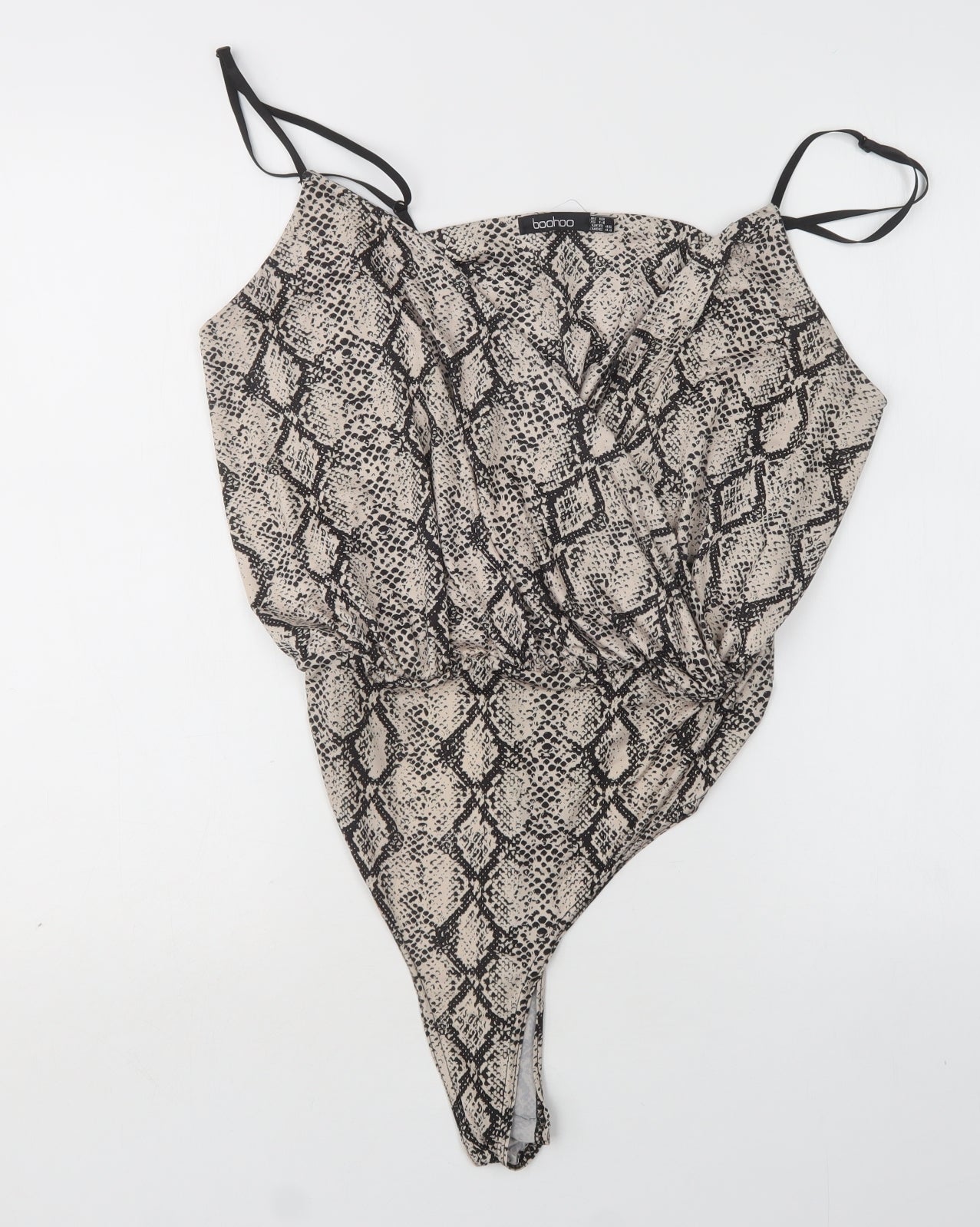 Boohoo Womens Multicoloured Animal Print Polyester Bodysuit One-Piece Size 18
