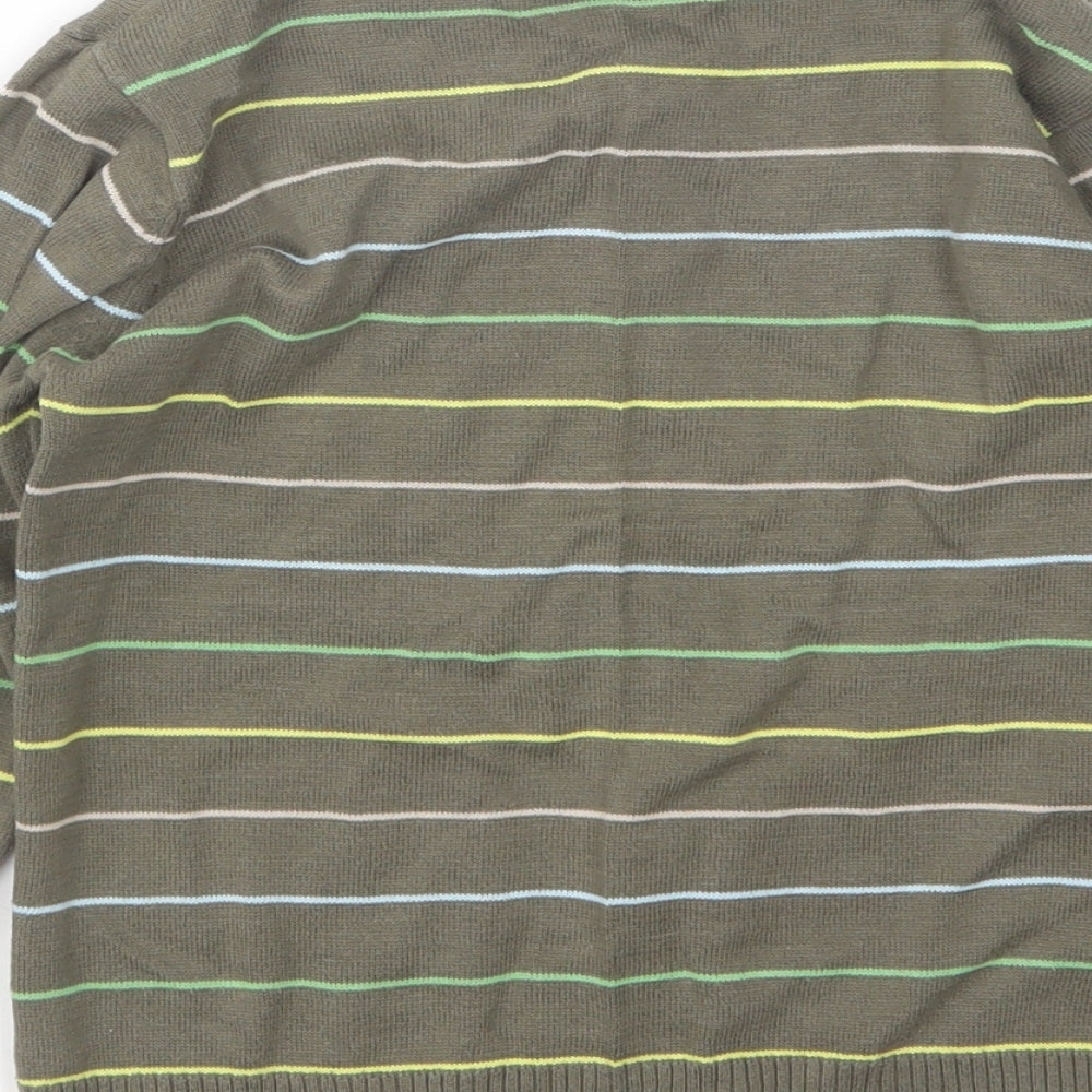 M&Co Boys Multicoloured Round Neck Striped Cotton Pullover Jumper Size 7-8 Years