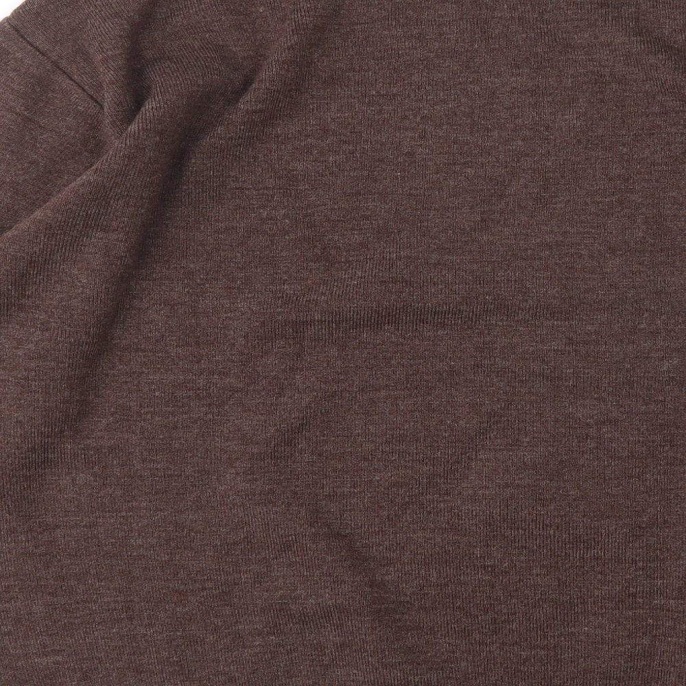 Peter England Mens Brown Round Neck  Acrylic Pullover Jumper Size L