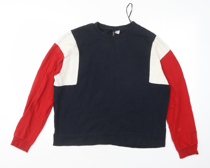 H&M Womens Multicoloured Cotton Pullover Sweatshirt Size M
