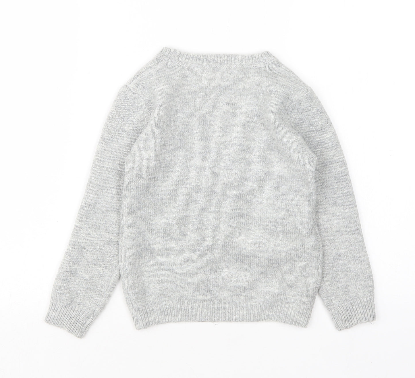 Primark Girls Grey Round Neck  Polyester Pullover Jumper Size 4-5 Years