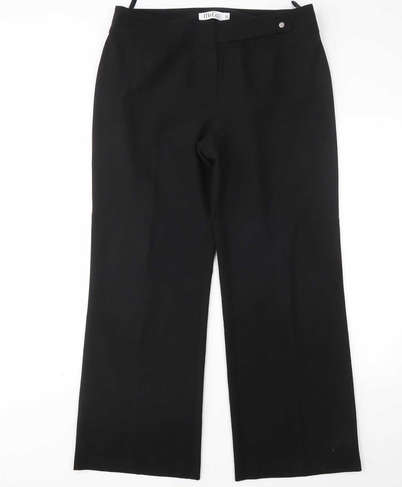 M&Co Womens Black  Polyester Trousers  Size 16 L31 in Regular