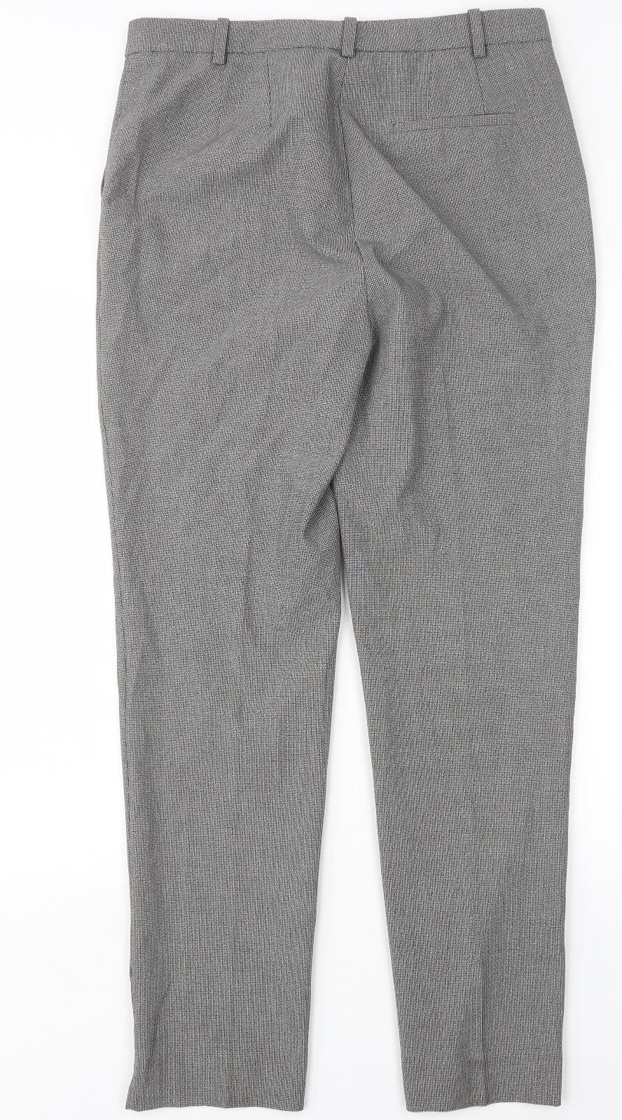 M&S Womens Multicoloured Houndstooth Polyester Trousers  Size 12 L30 in Regular