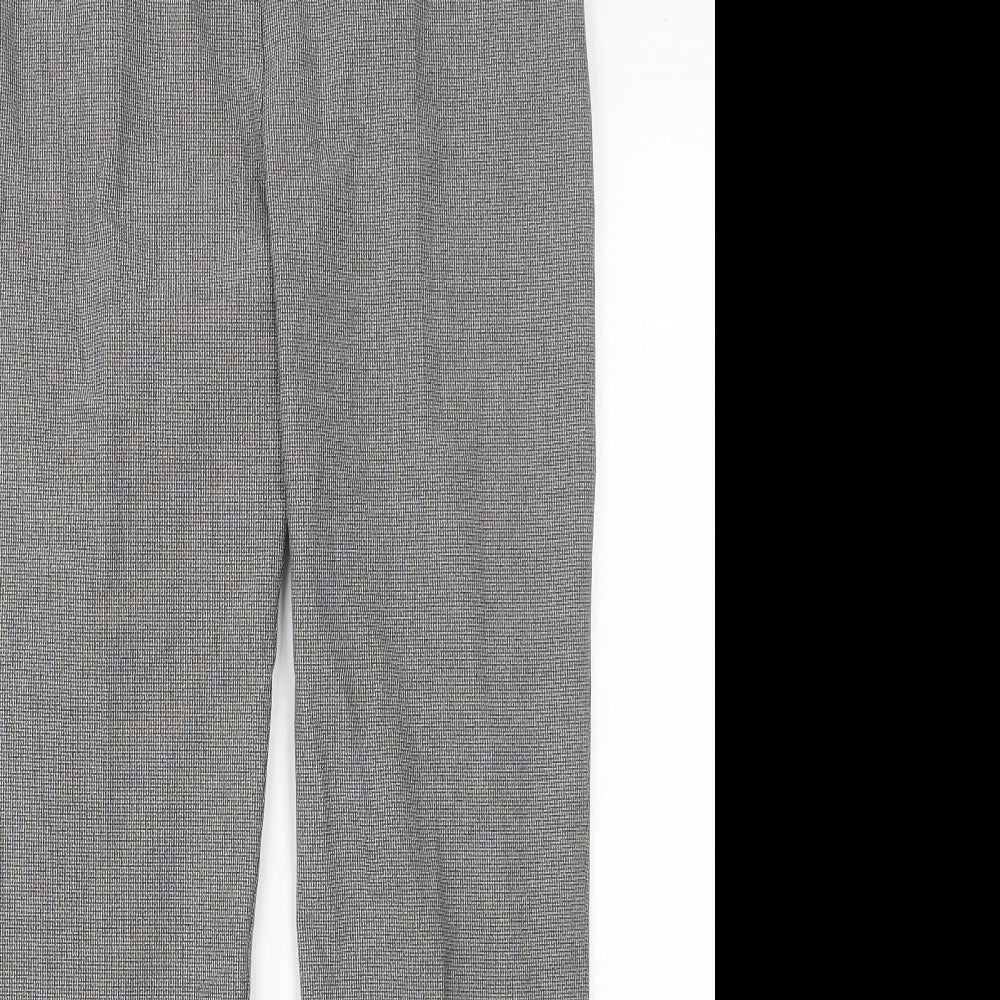 M&S Womens Multicoloured Houndstooth Polyester Trousers  Size 12 L30 in Regular