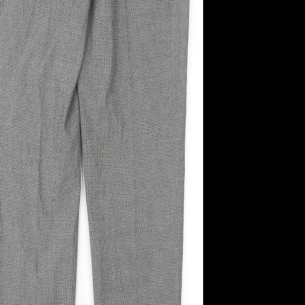M&S Womens Multicoloured Houndstooth Polyester Trousers  Size 12 L30 in Regular