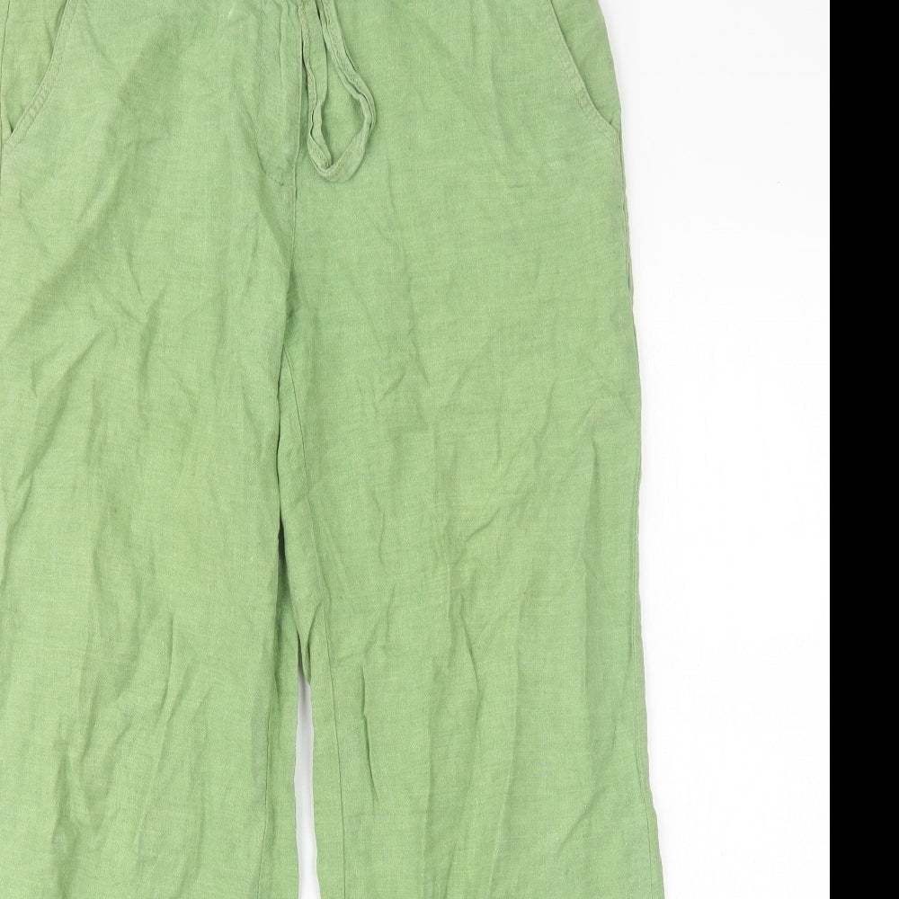 Principles Womens Green  Linen Chino Trousers Size 14 L30 in Regular