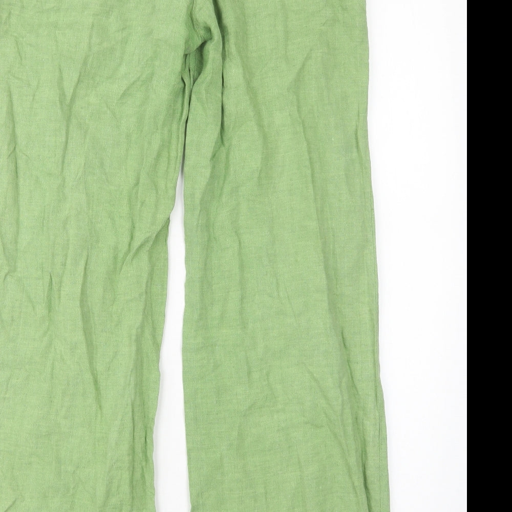 Principles Womens Green  Linen Chino Trousers Size 14 L30 in Regular