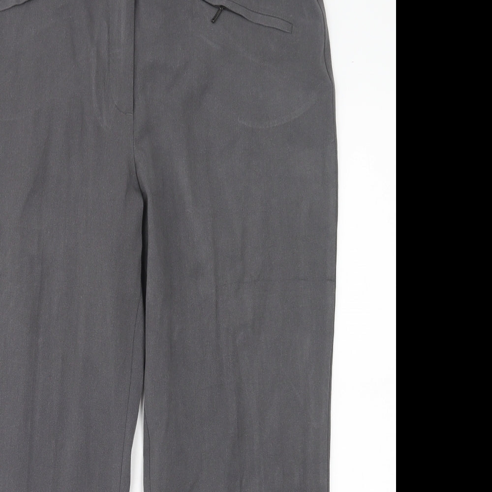 M&S Womens Grey  Viscose Trousers  Size 18 L27 in Regular
