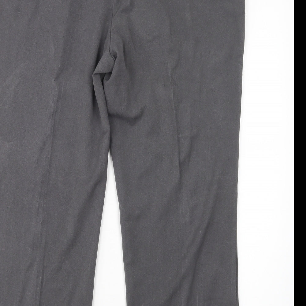 M&S Womens Grey  Viscose Trousers  Size 18 L27 in Regular