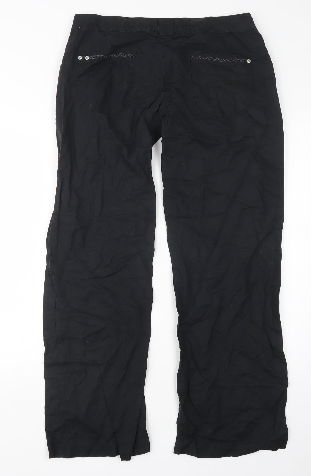 Internacionale Womens Black  Linen Chino Trousers Size 14 L32 in Regular