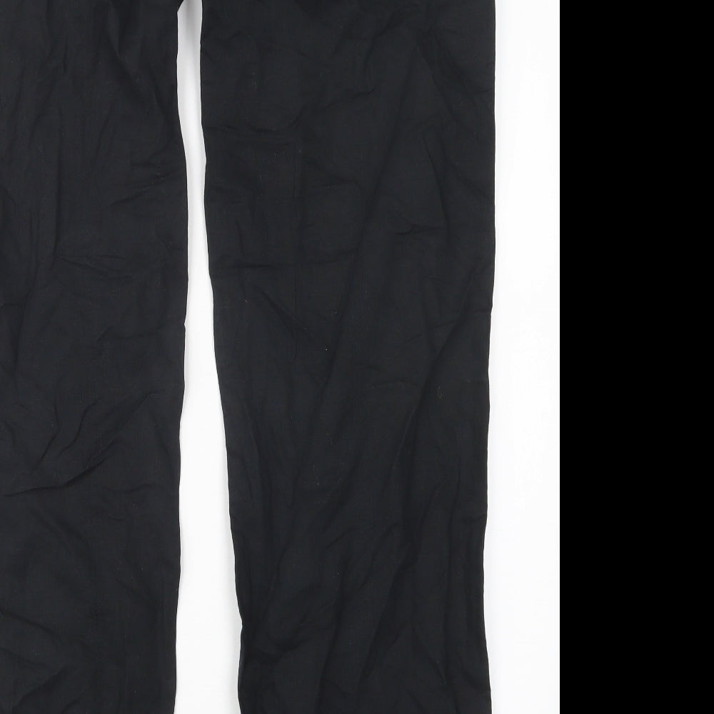 Internacionale Womens Black  Linen Chino Trousers Size 14 L32 in Regular