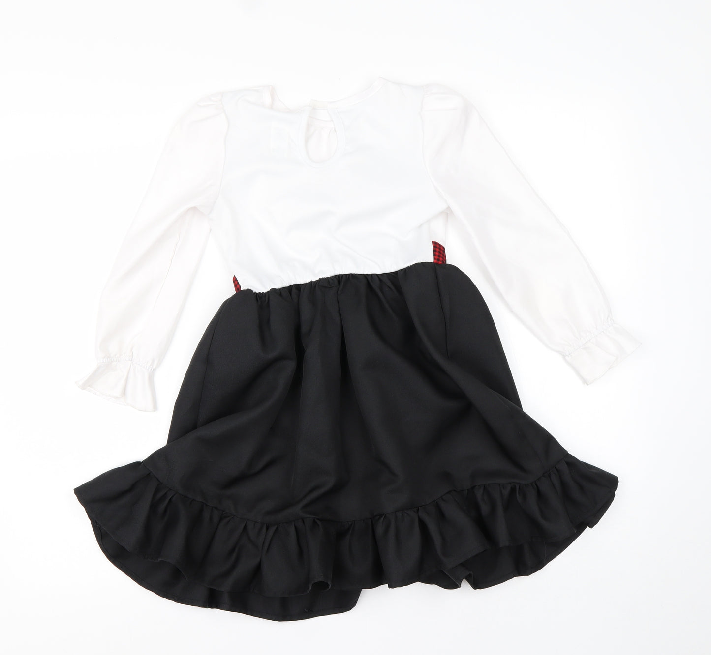 F&F Girls White  Polyester A-Line  Size 5-6 Years  Round Neck
