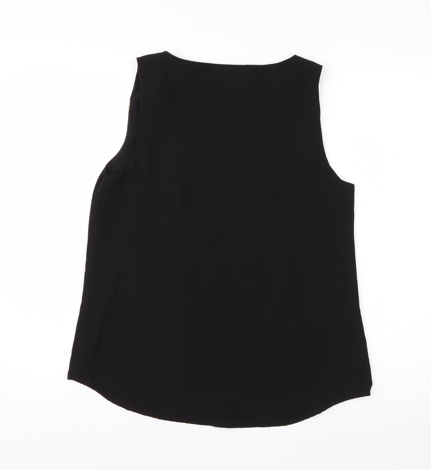 Oasis Womens Black  Polyester Basic Blouse Size 10 V-Neck