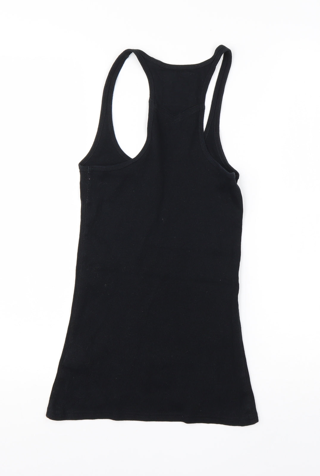 River Island Womens Black  100% Cotton Basic Tank Size 12 Round Neck