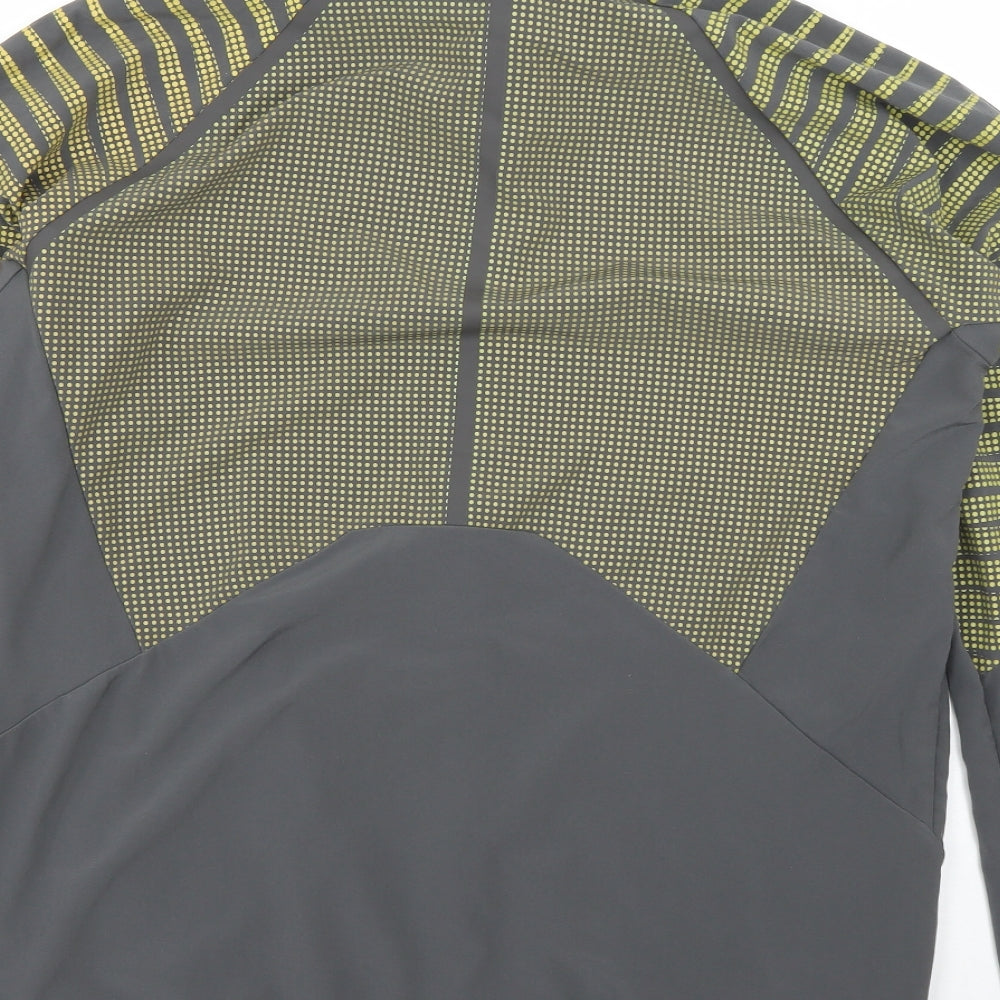 New Balance Mens Grey Polka Dot Polyester Basic Polo Size M High Neck