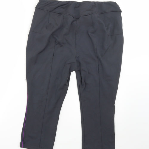Magi Fit Womens Grey  Polyester Cropped Leggings Size 16