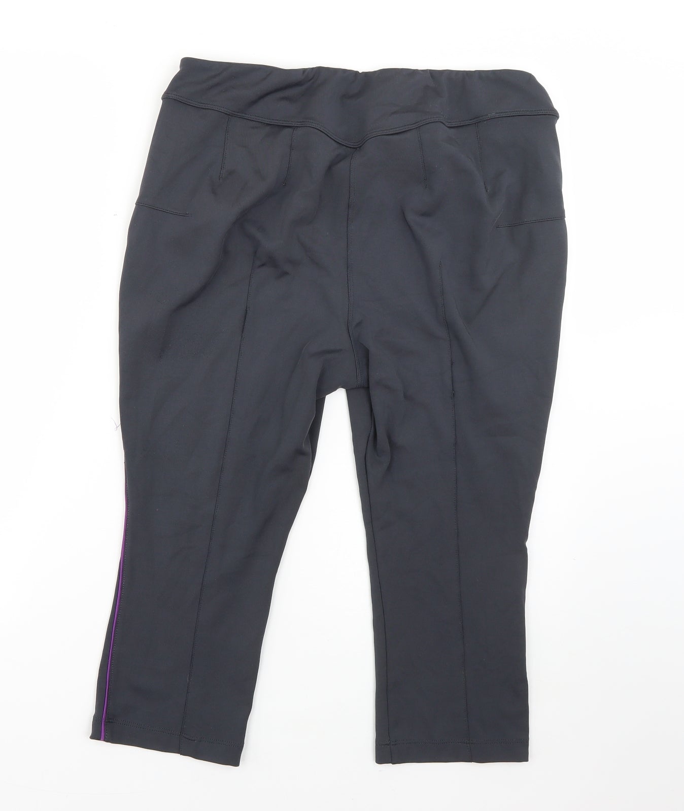 Magi Fit Womens Grey  Polyester Cropped Leggings Size 16