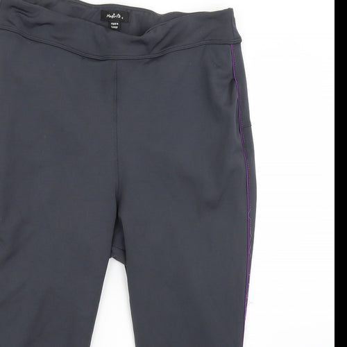 Magi Fit Womens Grey  Polyester Cropped Leggings Size 16