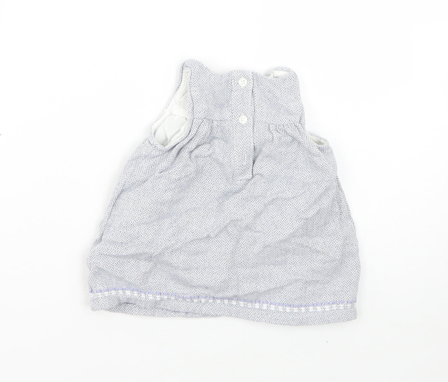 TU Girls Blue Floral Cotton Pinafore/Dungaree Dress  Size Newborn  Square Neck