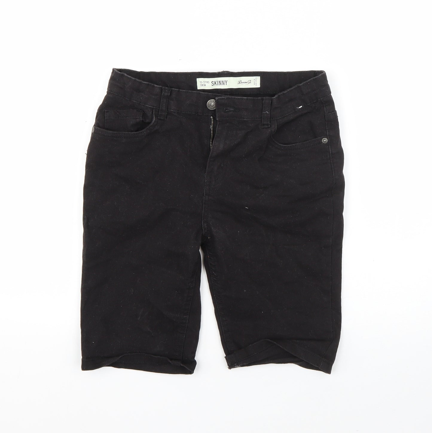 Denim Co Boys Black  Cotton Utility Shorts Size 12-13 Years  Regular