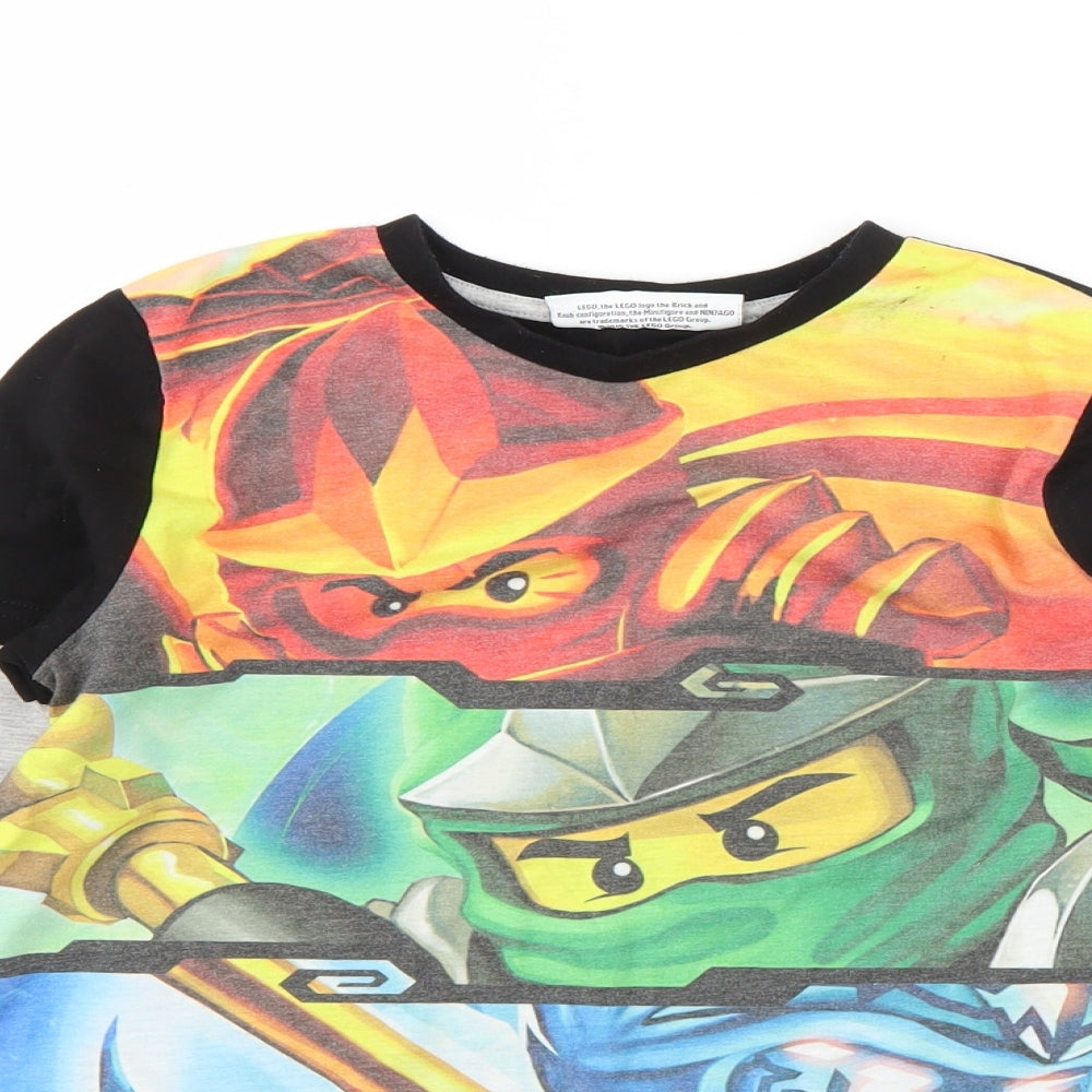 LEGO Boys Black  Cotton Basic T-Shirt Size 9-10 Years Round Neck  - ninjago