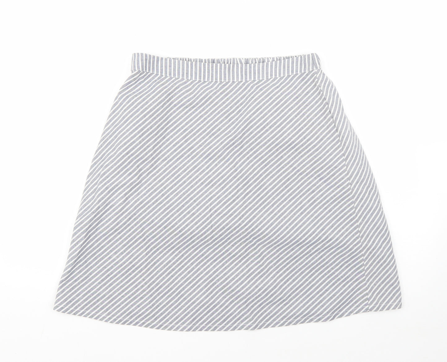 Villa Clothin Womens Grey Striped Cotton A-Line Skirt Size 36 in