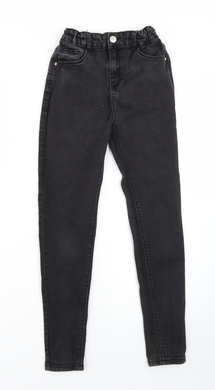 Denim Co Girls Black  Cotton Skinny Jeans Size 11-12 Years  Regular