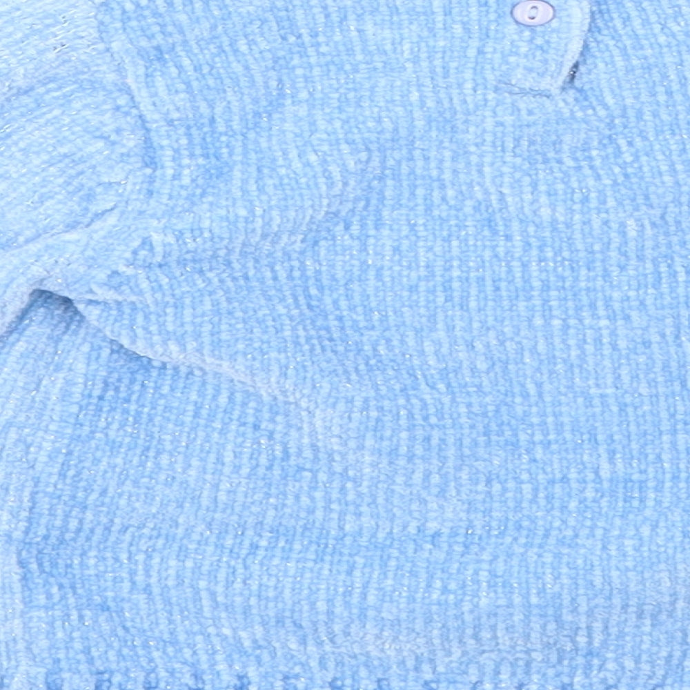M&Co Girls Blue Round Neck  Polyester Pullover Jumper Size 2-3 Years   - unicorn