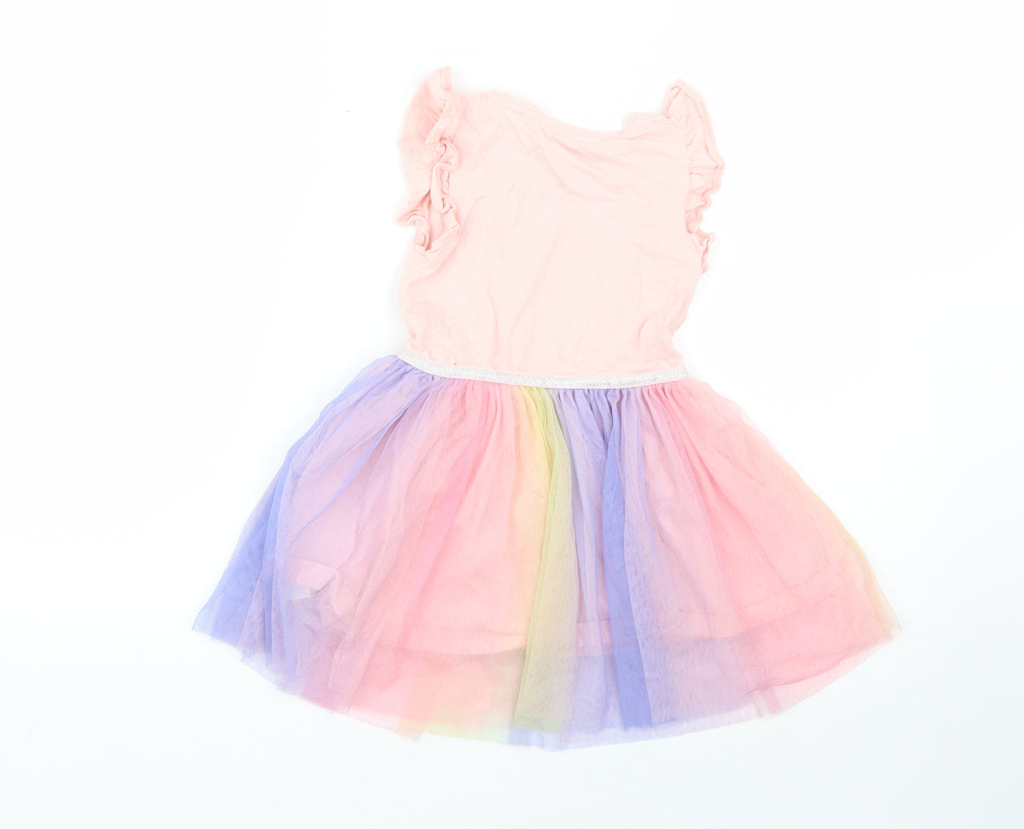 F&F Girls Pink  Cotton Tutu Dress  Size 2-3 Years  Round Neck  - rabbit