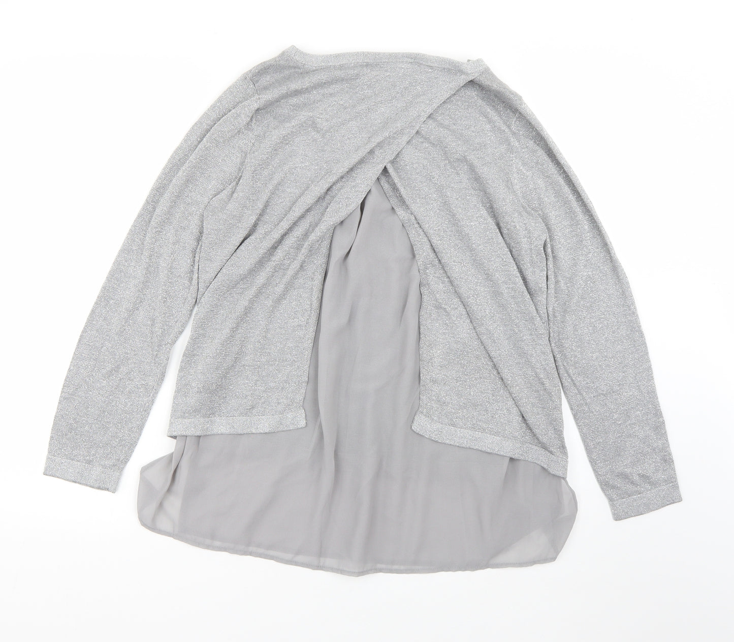Wallis Womens Grey Round Neck  Viscose Pullover Jumper Size 14
