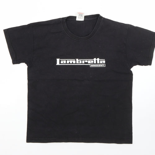 Fruit of the Loom Girls Black  Cotton Basic T-Shirt Size 7-8 Years Round Neck