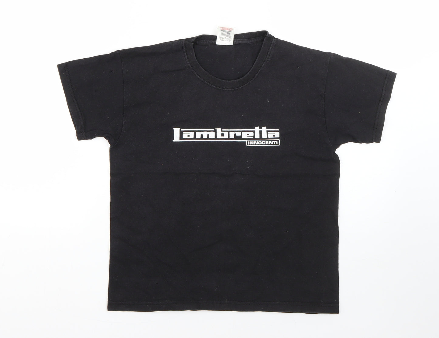 Fruit of the Loom Girls Black  Cotton Basic T-Shirt Size 7-8 Years Round Neck