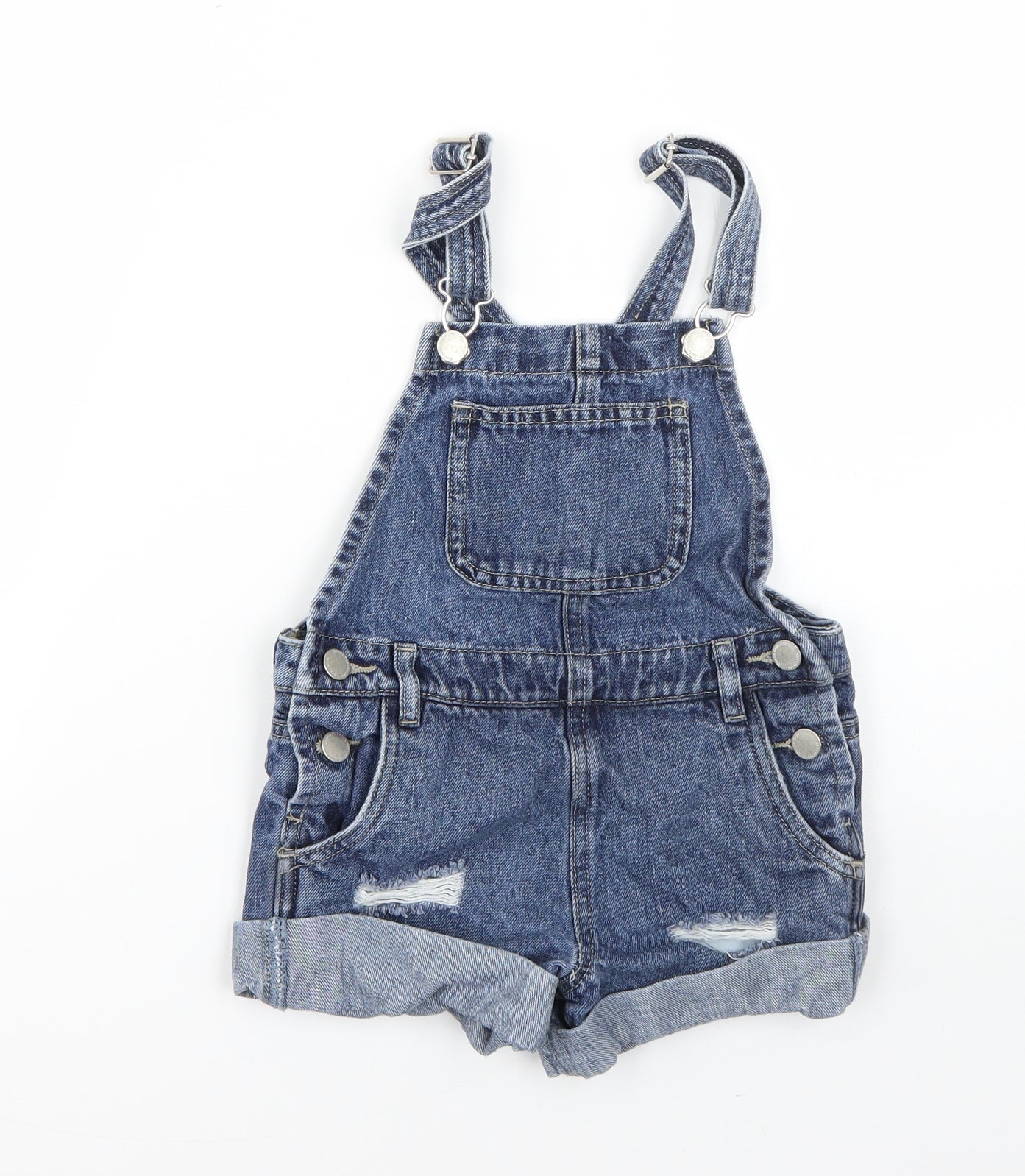 NEXT Girls Blue  Cotton Dungaree One-Piece Size 6 Years