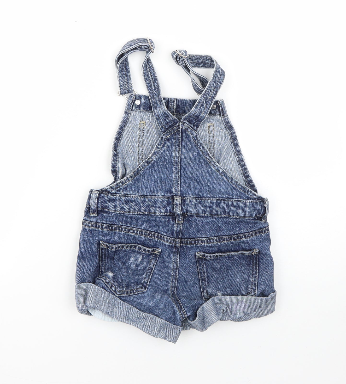 NEXT Girls Blue  Cotton Dungaree One-Piece Size 6 Years
