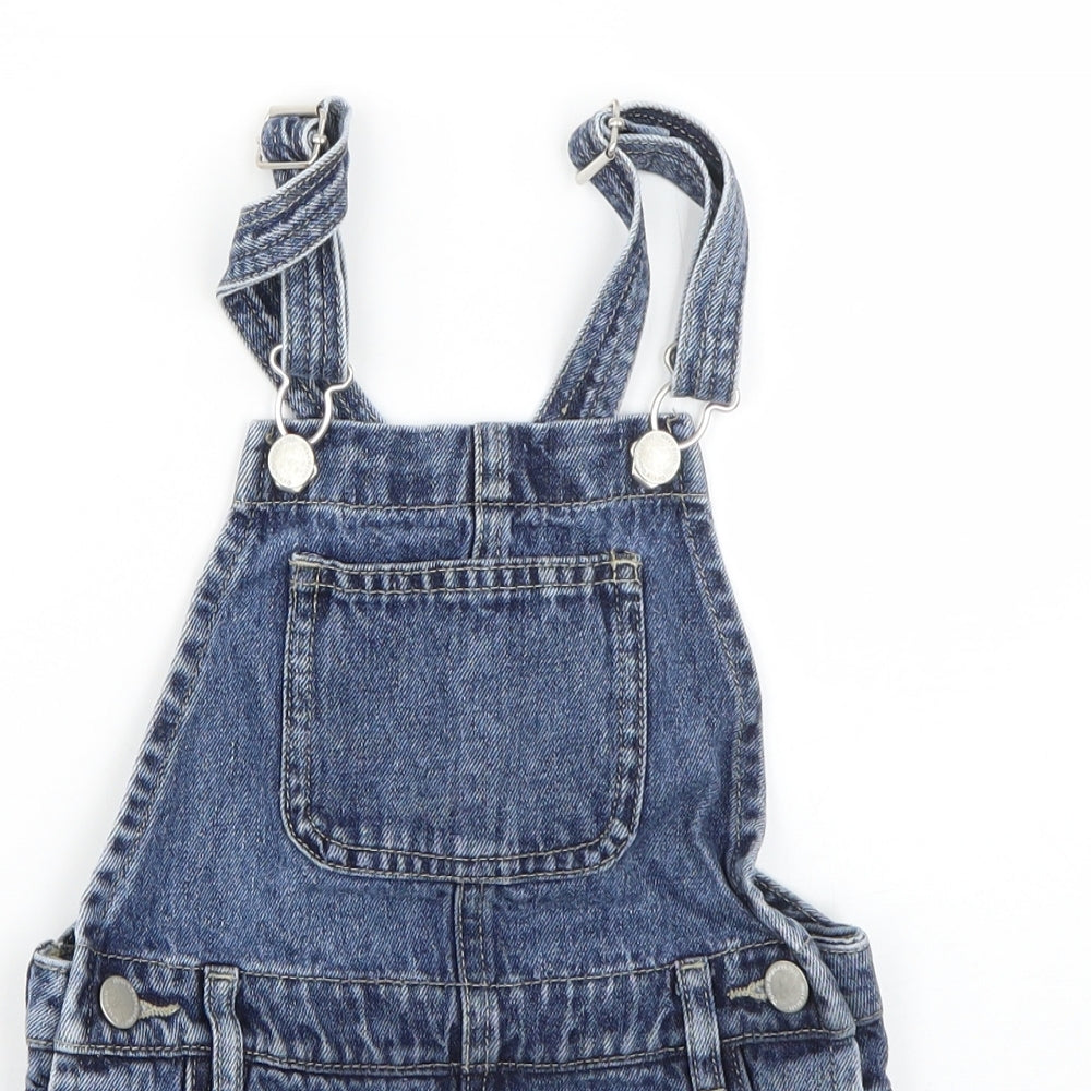 NEXT Girls Blue  Cotton Dungaree One-Piece Size 6 Years