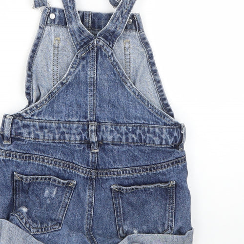 NEXT Girls Blue  Cotton Dungaree One-Piece Size 6 Years