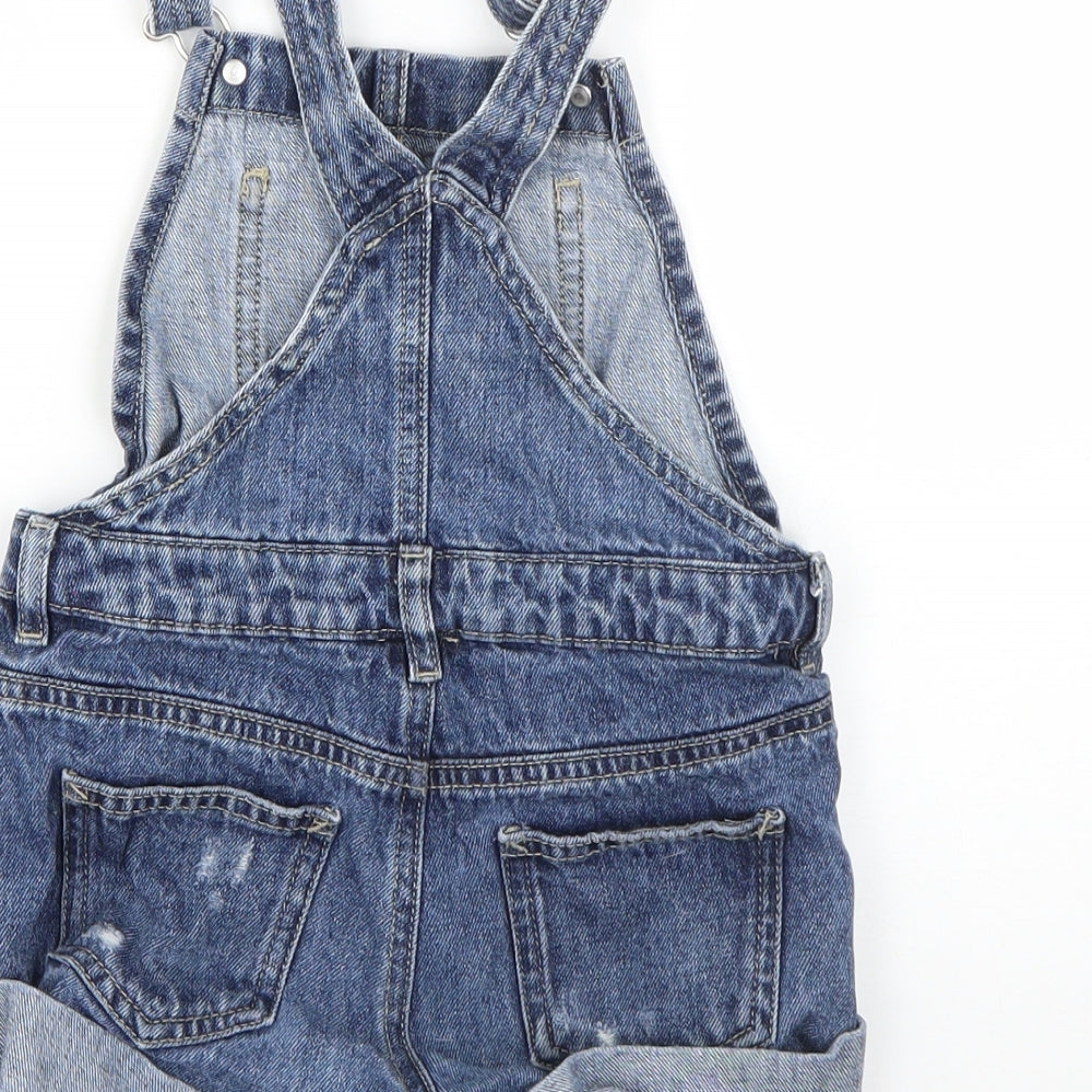NEXT Girls Blue  Cotton Dungaree One-Piece Size 6 Years