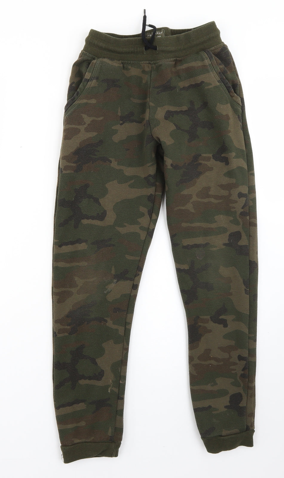 Primark Boys Green Camouflage Cotton Jogger Trousers Size 10-11 Years  Regular Drawstring