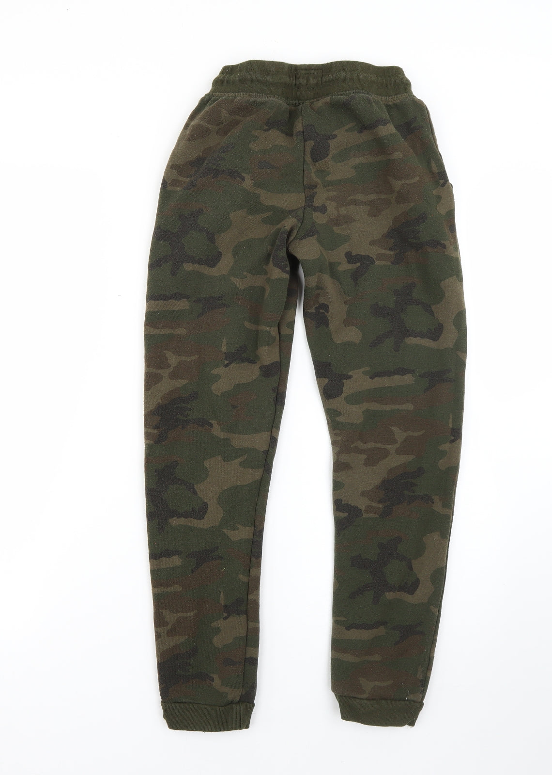 Primark Boys Green Camouflage Cotton Jogger Trousers Size 10-11 Years  Regular Drawstring