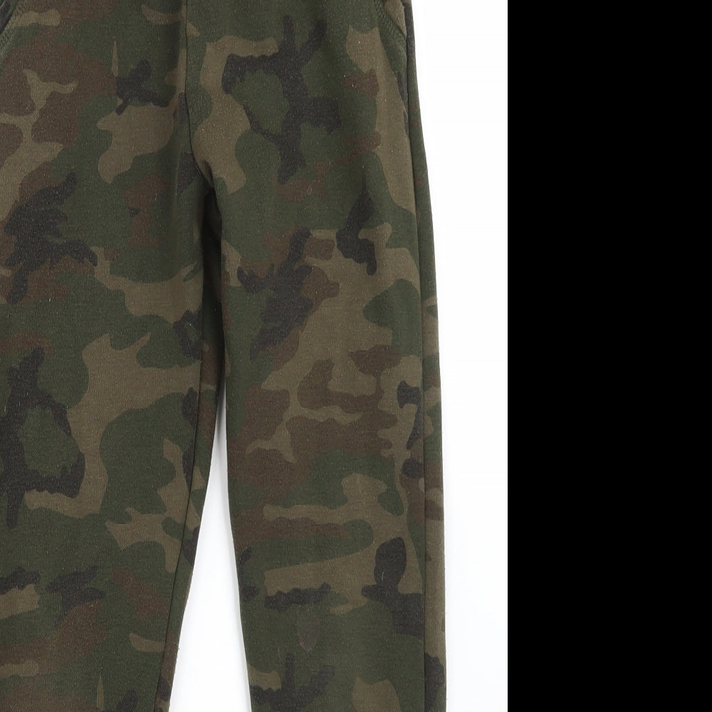 Primark Boys Green Camouflage Cotton Jogger Trousers Size 10-11 Years  Regular Drawstring