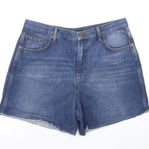 Dorothy Perkins Womens Blue  Cotton Hot Pants Shorts Size 16 L4 in Regular