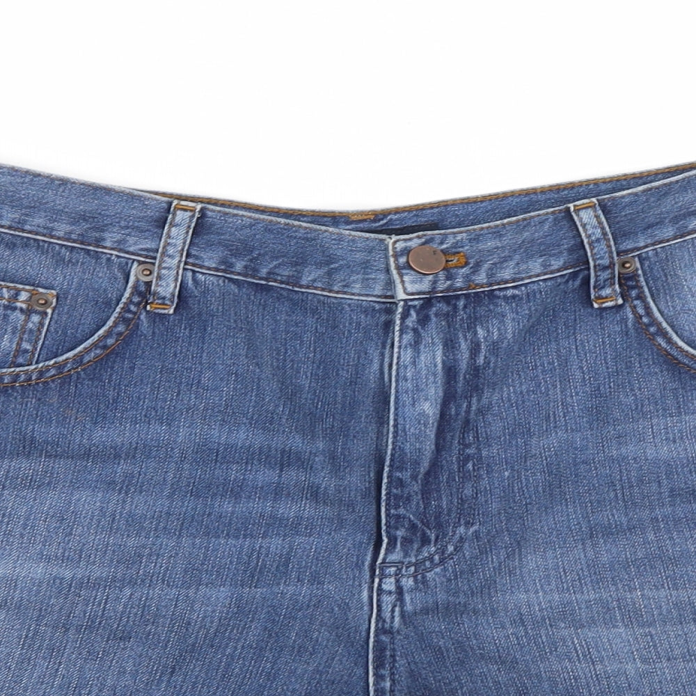 Dorothy Perkins Womens Blue  Cotton Hot Pants Shorts Size 16 L4 in Regular