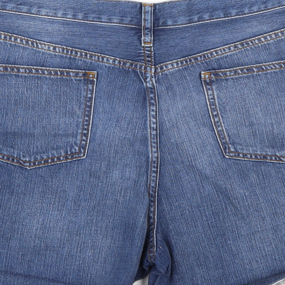 Dorothy Perkins Womens Blue  Cotton Hot Pants Shorts Size 16 L4 in Regular