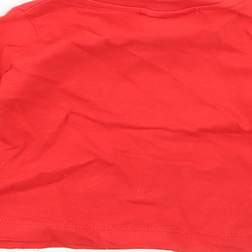 Preworn Baby Red  Cotton  Pyjama Top Size 6-9 Months   - christmas
