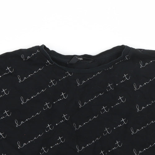 George Boys Black  Cotton Basic T-Shirt Size 9-10 Years Round Neck